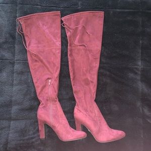 NEW UNISA Over The Knee Maroon 3IN Boots Size 10